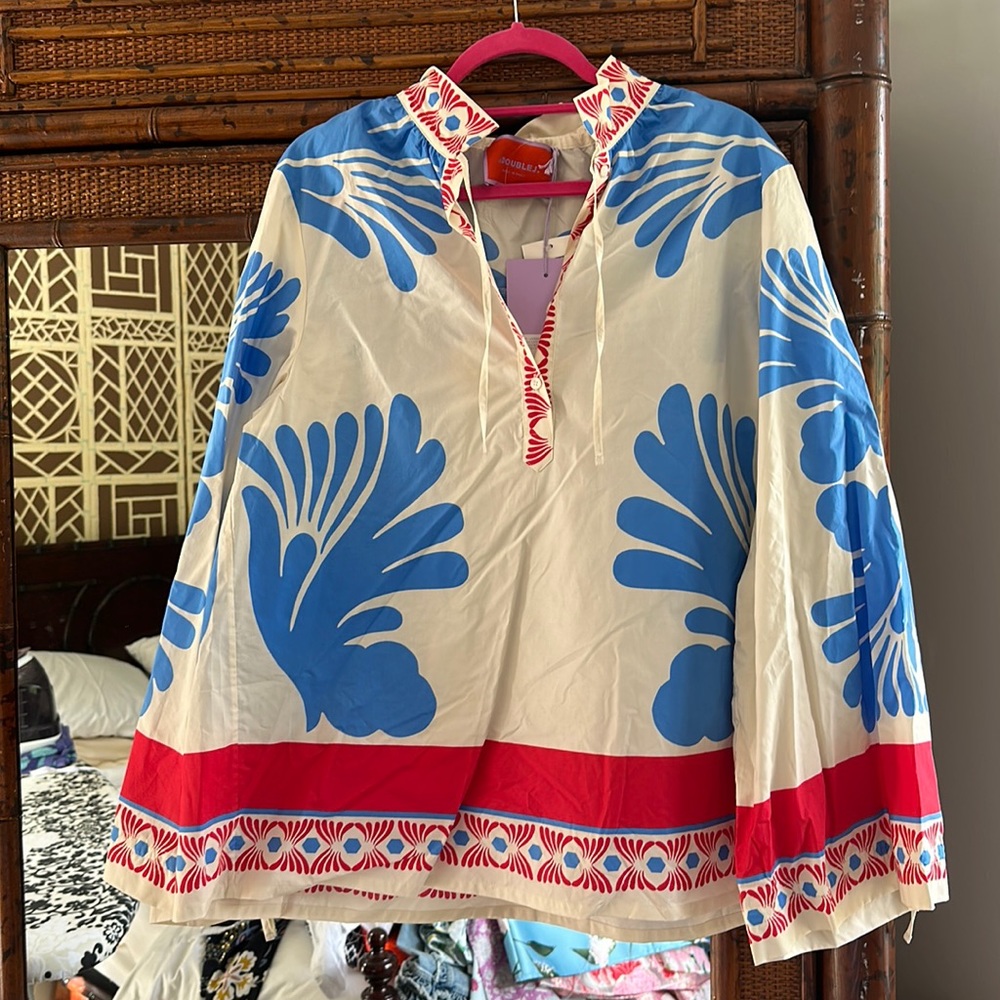 NWT La DoubleJ Popeline Placee Blouse, M